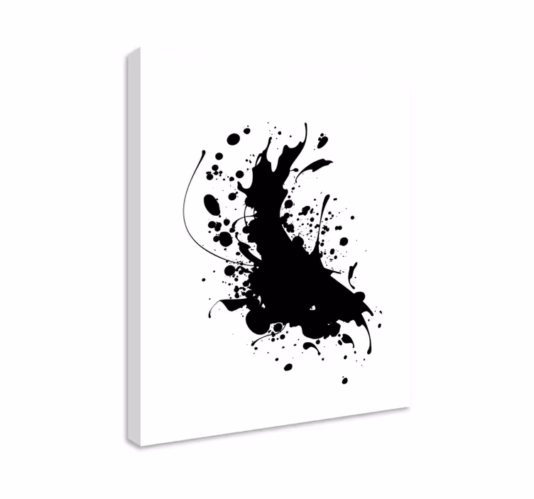 Kunst auf Leinwand Schwarzer tintenspritzer - TenStickers