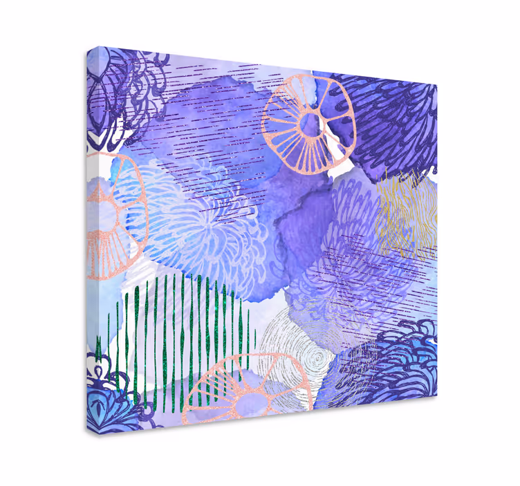 Leinwandbild lila blumenmuster - TenStickers