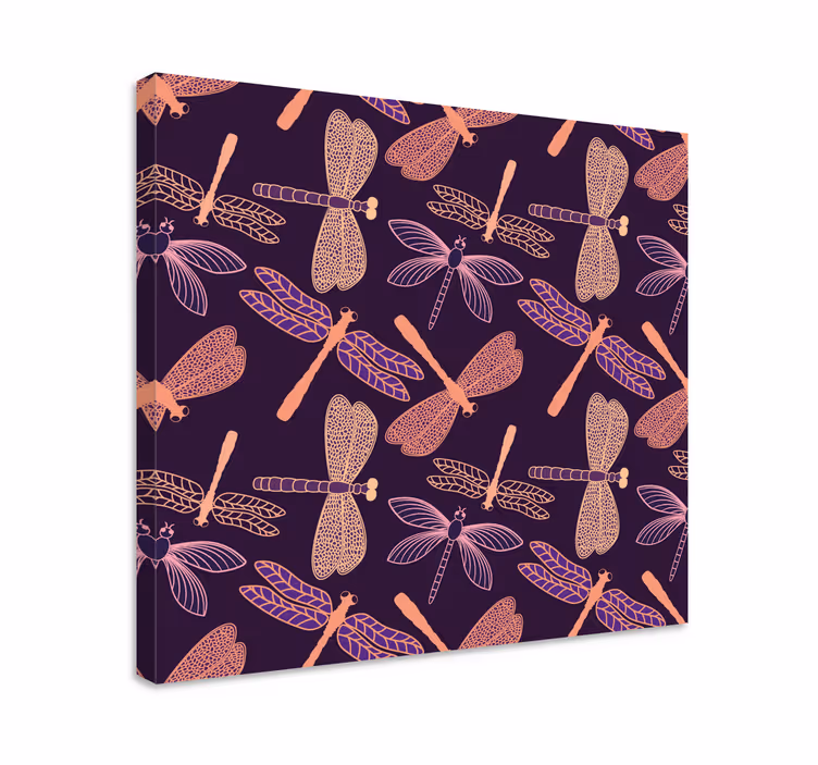 Leinwandbild libelle zarte libellenmuster - TenStickers