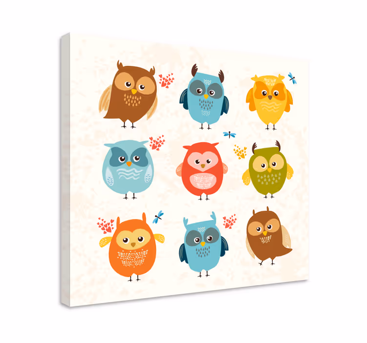 Wandbild tier eule charmante kollektion - TenStickers