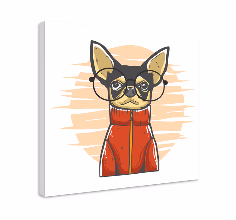 Wandbilder Hunde Chiahuahua mit brille - TenStickers