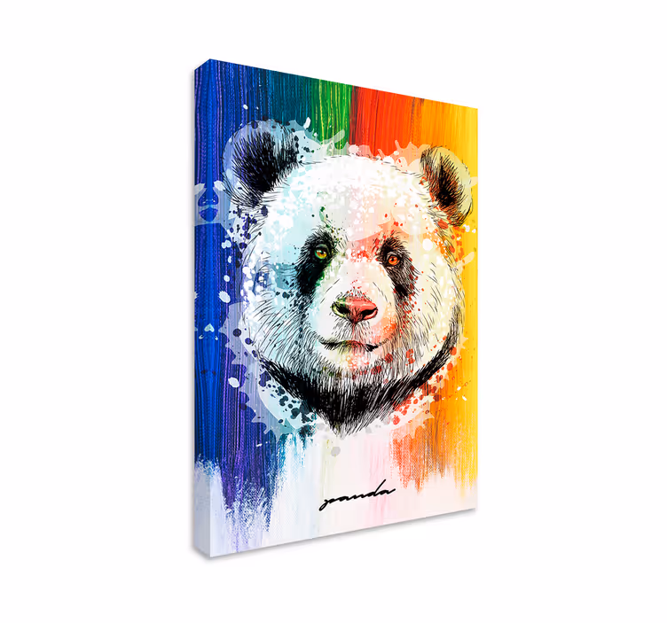 Wandbild tier buntes pandaporträt - TenStickers