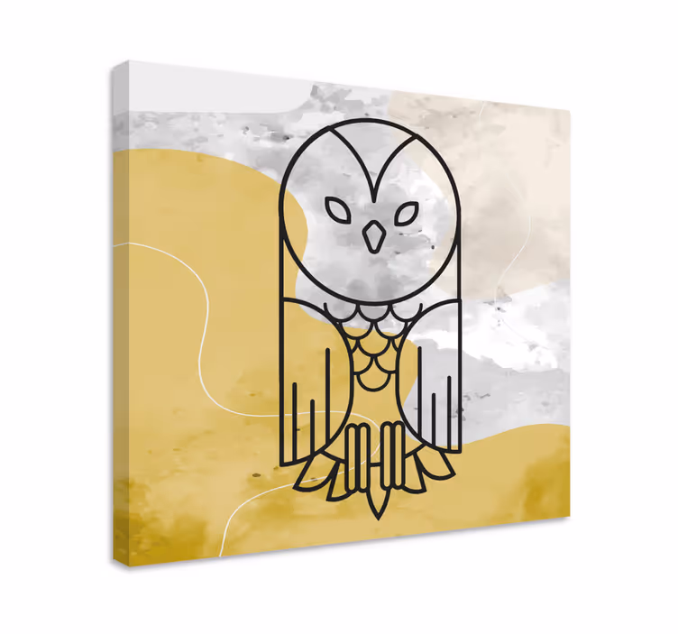 Leinwandbild Vogel Geometrische abstrakte eule - TenStickers