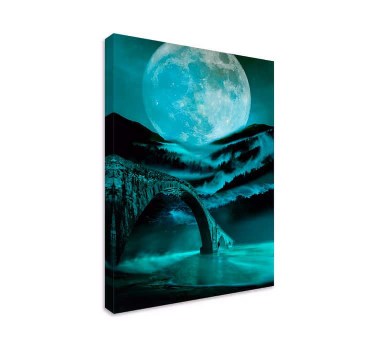 Wandbilder landschaft mondlichtbrücke - TenStickers