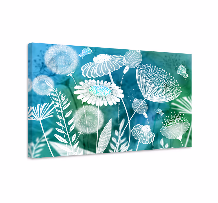 Leinwandbild mit blühendem blumenmotiv - TenStickers