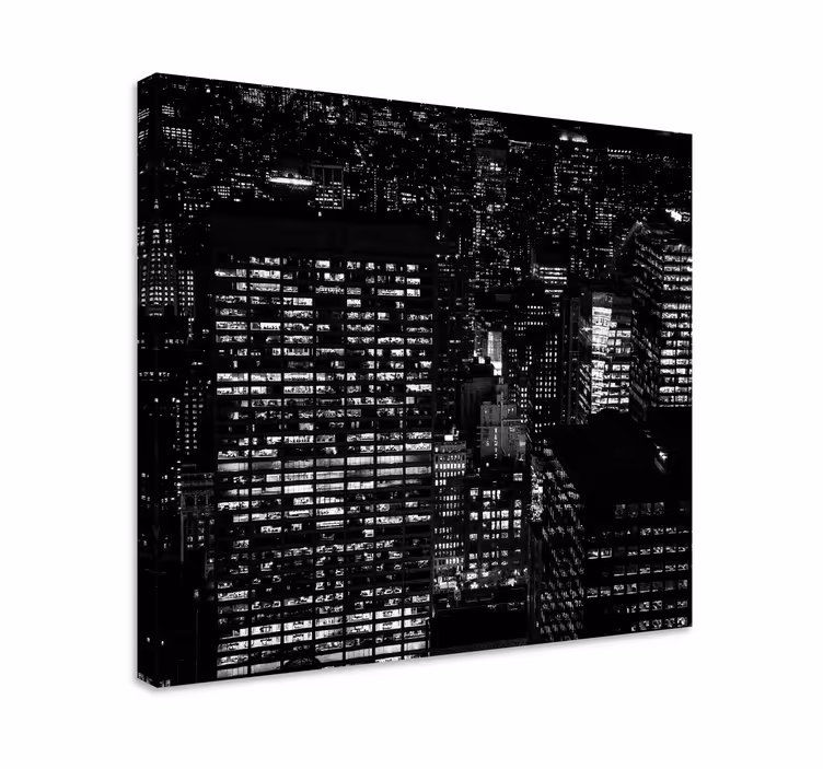 Leinwandbild stadtansicht bei nacht - TenStickers