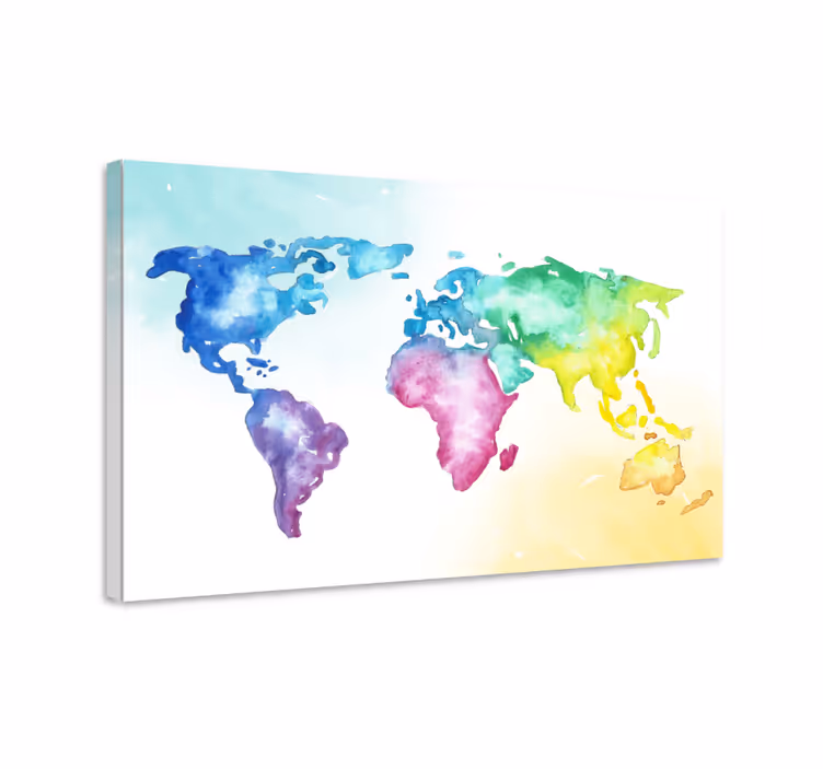 weltkarte leinwand Bunter farbverlauf - TenStickers