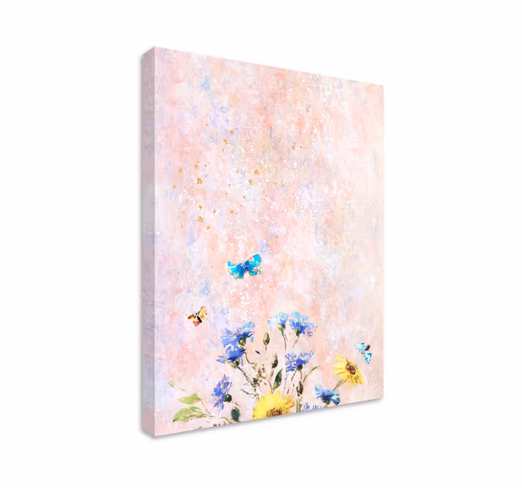 Leinwandbild zarte blumenszene - TenStickers