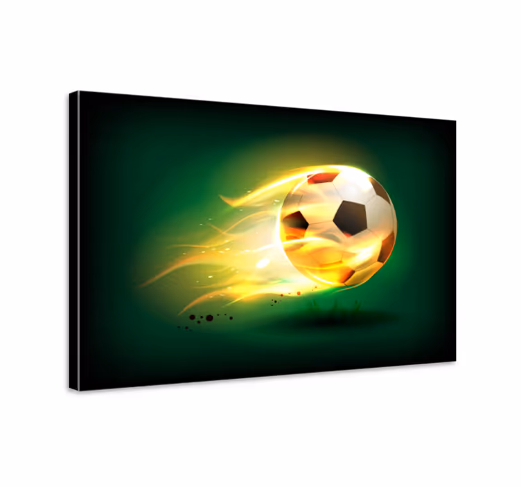 Leinwandbild Teenager Cooler fußball in flammen - TenStickers