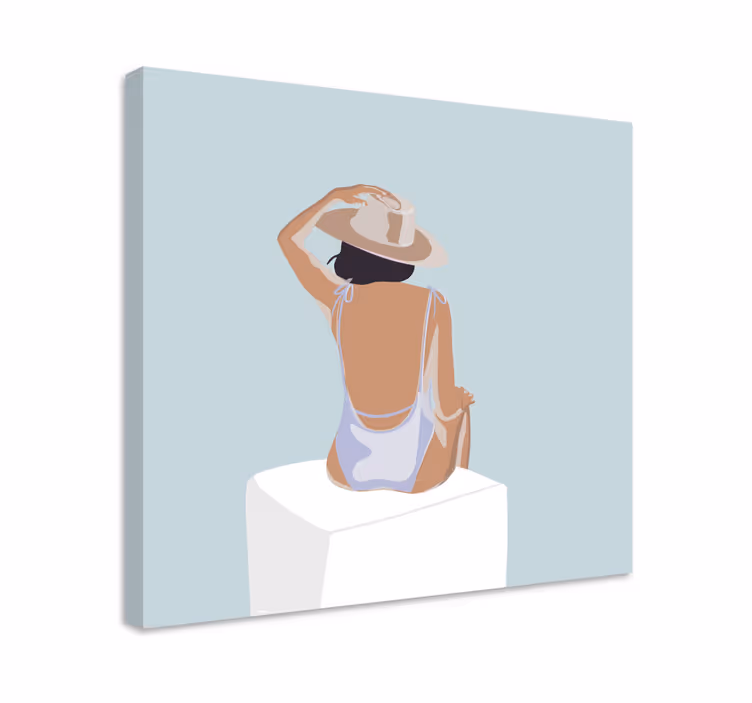 Wandbild Schlafzimmer Mode mädchen minimalistischer stil - TenStickers