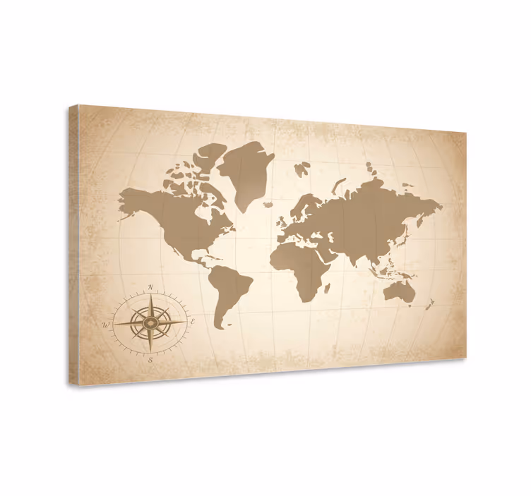 Weltkarte Leinwand Alter jahrgang - TenStickers