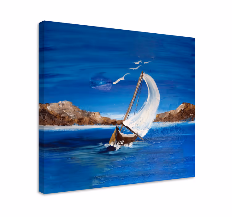 Leinwandbild meer segelboot abenteuer - TenStickers