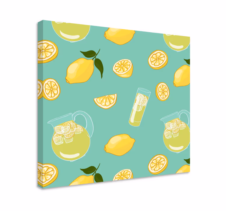 Leinwandbild Obst Glas mit zitrone und früchten - TenStickers
