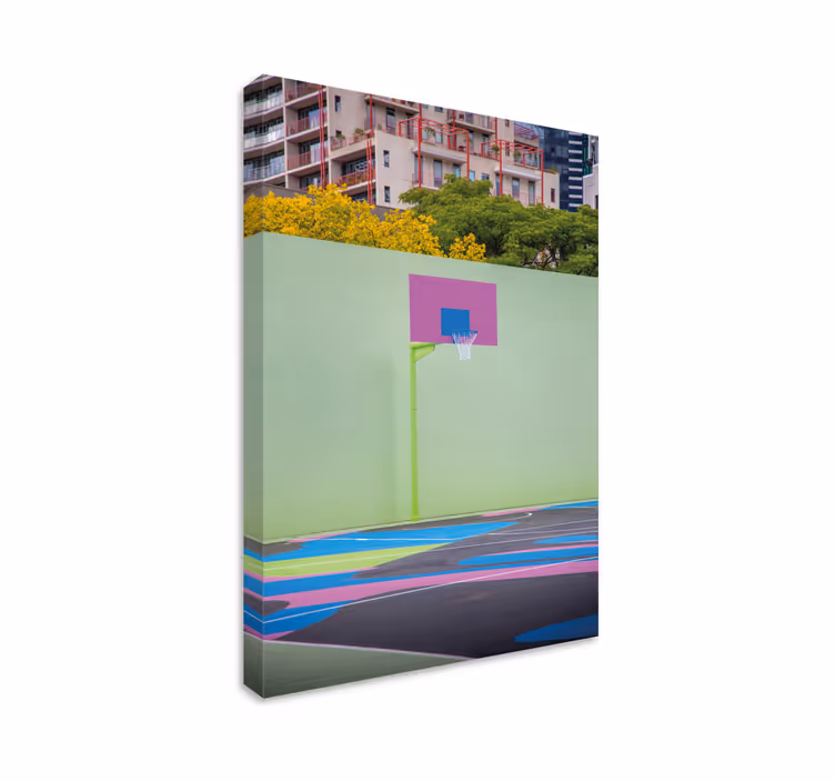 Leinwandbild sport bunter basketballplatz - TenStickers