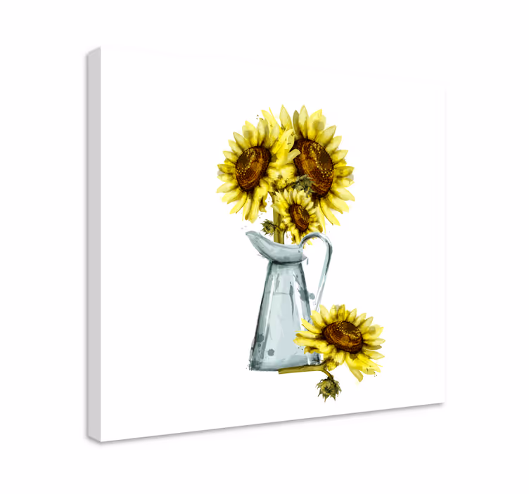 Leinwandbild sonnenblumen im krug - TenStickers