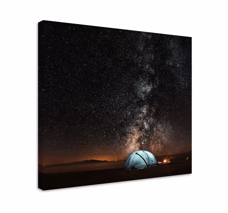 Wandbilder Landschaft Nachtcamping in den bergen - TenStickers