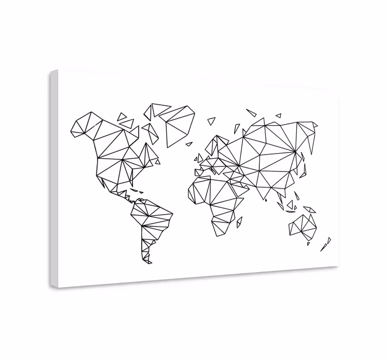 Weltkarte leinwand geometrisches universum umriss - TenStickers