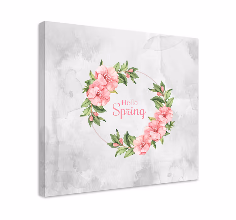 Leinwandbild blumenkreis grußkarte - TenStickers