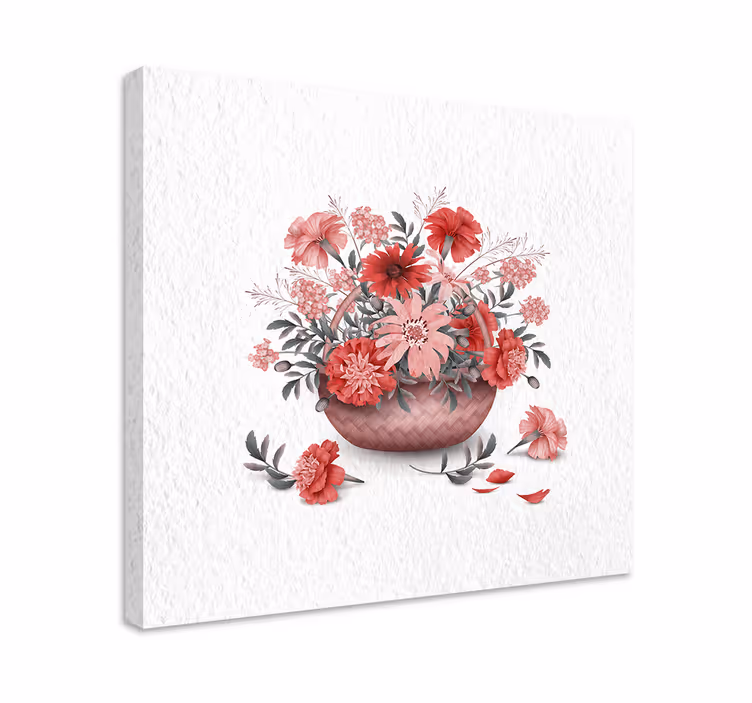 Leinwandbild blumenkorb arrangement - TenStickers