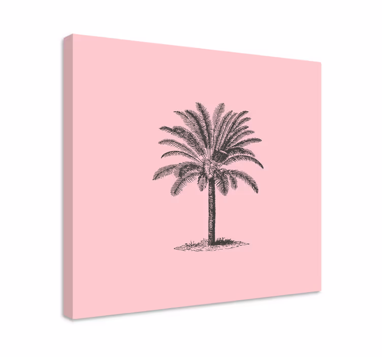 Wandbilder Esszimmer Rosa palmen-design - TenStickers