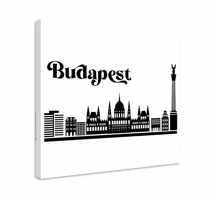 Leinwandbild Budapest einfarbige skyline - TenStickers