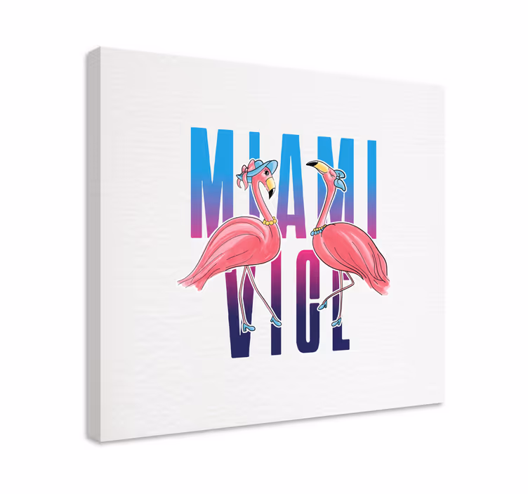 Wandbild Tier flamingo-fashionistas - TenStickers