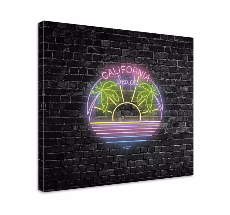 Leinwandbild kalifornischer strand neon - TenStickers