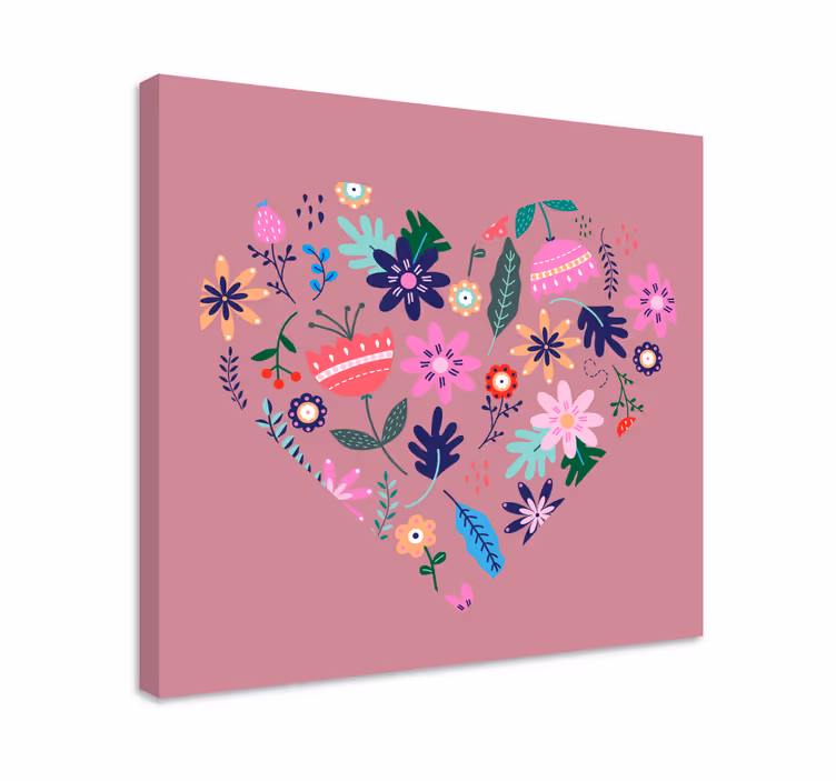 Leinwandbild herz blumenarrangement - TenStickers