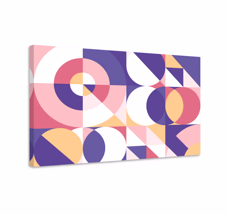 Geometrische Wandbilder lila kreise und dreiecke - TenStickers