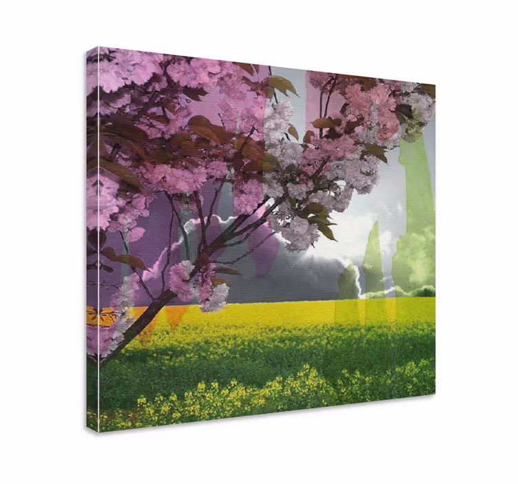 Leinwandbild blühende blumenlandschaft - TenStickers