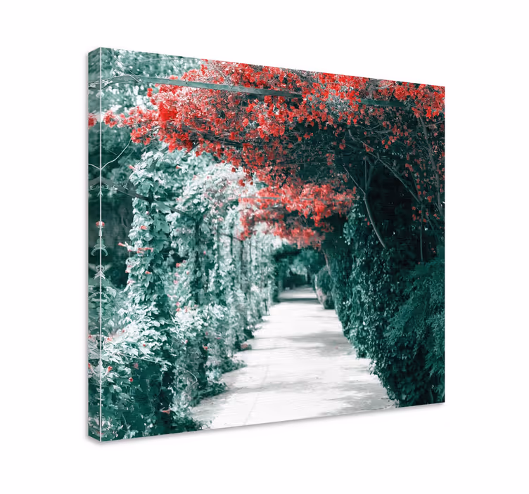 Leinwandbild lebendiger blumenweg - TenStickers