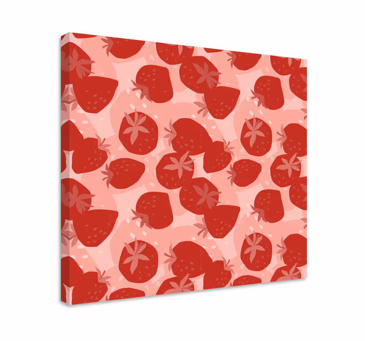 Leinwandbild obst erdbeer muster - TenStickers