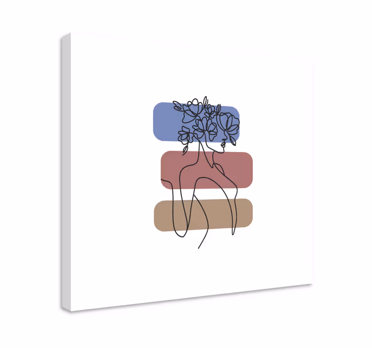 Leinwandbild Blume Nette frau mit blumenhut - TenStickers