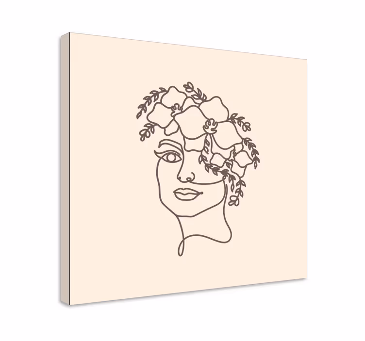 Leinwandbild florale strichzeichnungen - TenStickers