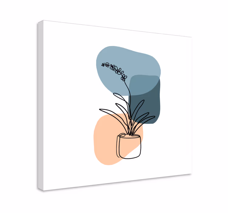Leinwandbild mit stilisierten pflanzensch formen - TenStickers