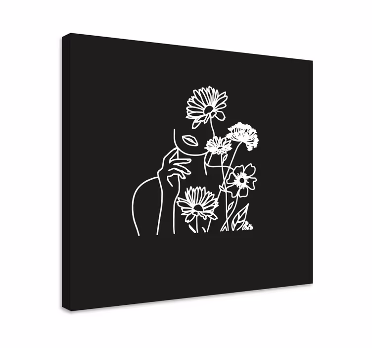 Leinwandbild minimalistische florale linienkunst - TenStickers