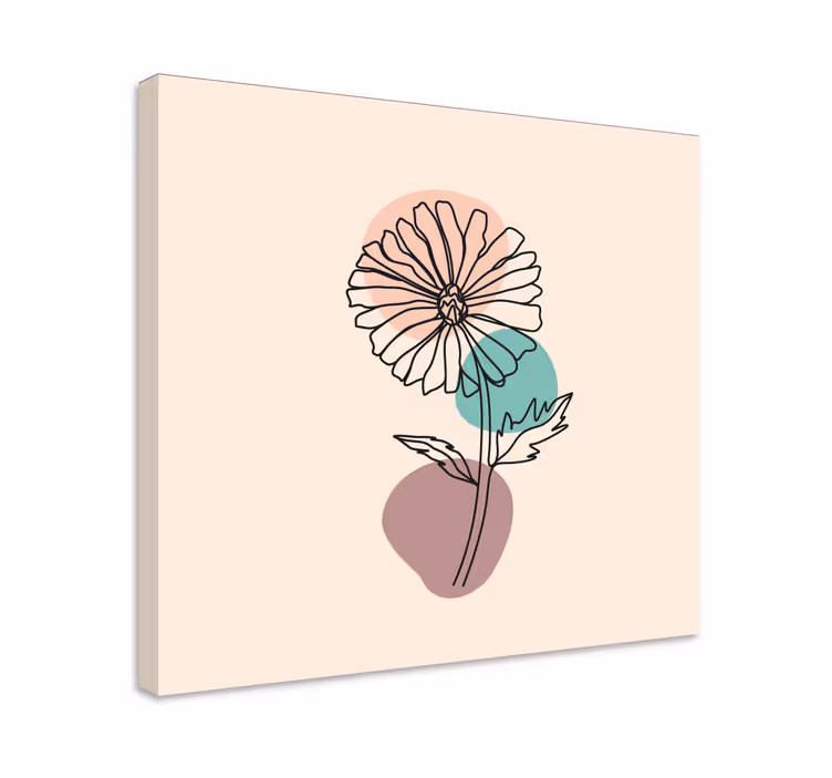 Leinwandbild einzelne blumenkontur - TenStickers