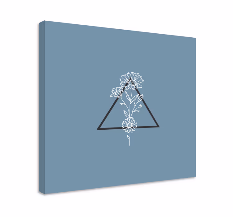 Leinwandbild Blume Minimalistische blumen mit dreieck - TenStickers