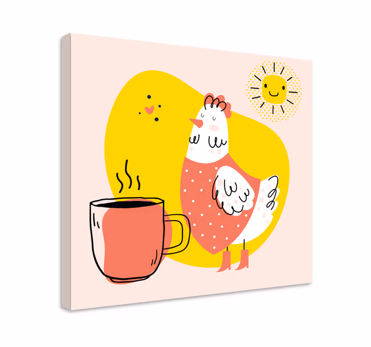Wandbild tier fröhliches huhn am morgen - TenStickers