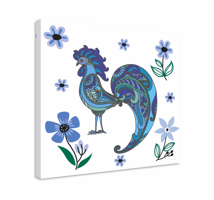 Wandbild tier bunte hahn skulptur - TenStickers