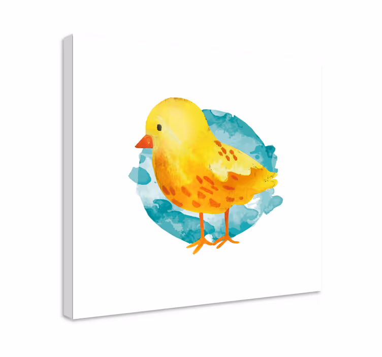 Leinwandbild Vogel Gelbes kleines huhn bemalt - TenStickers