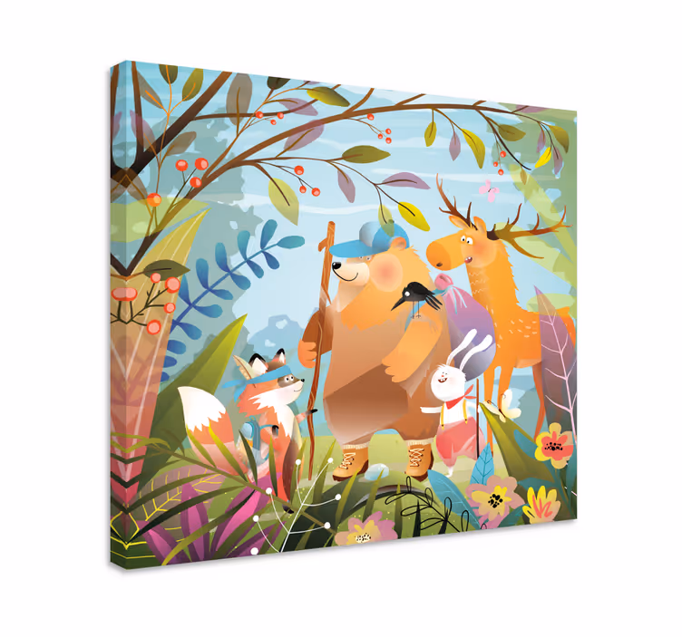 Wandbild Tier waldfreunde abenteuer - TenStickers