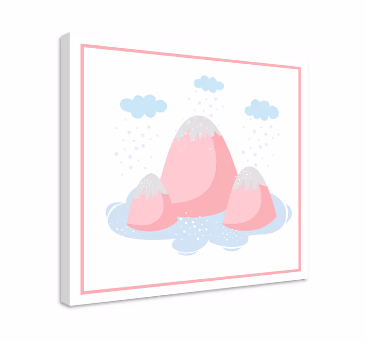 Leinwandbild elegant pinker bergblick - TenStickers