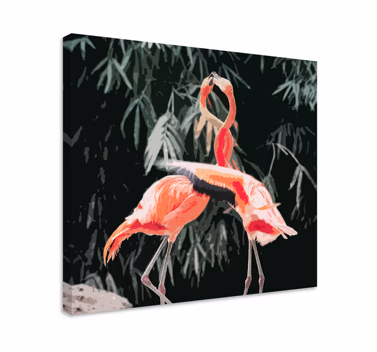 Leinwandbild vogel flamingopaar - TenStickers
