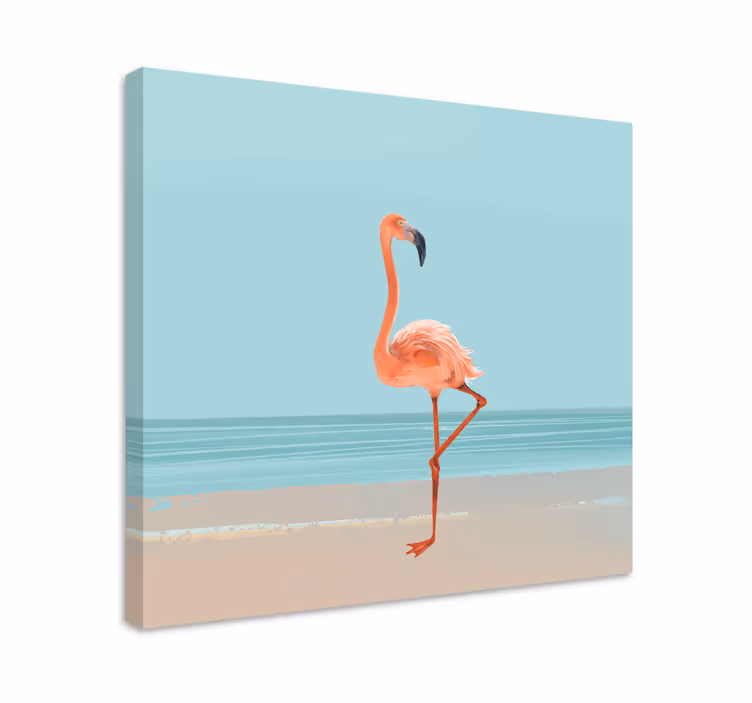 Leinwandbild vogel anmutige flamingopose - TenStickers