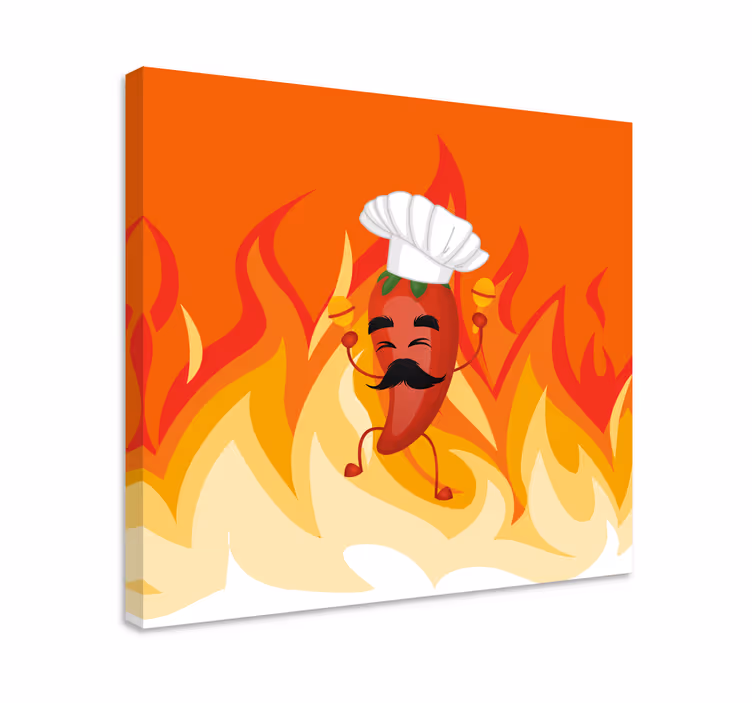 Wandbilder sprüche tänzelnder chili koch - TenStickers