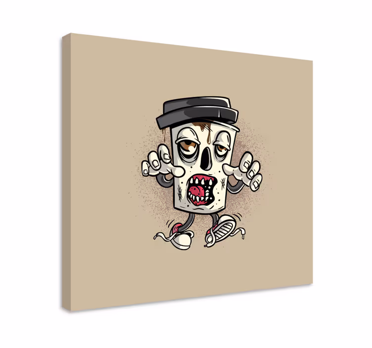 Wandbilder modern Kaffee-zombie-graffiti-charakter - TenStickers