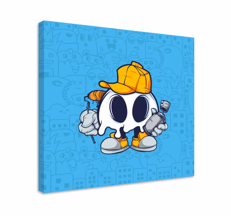 Wandbilder modern Schädel cooles Kind graffiti cartoon - TenStickers