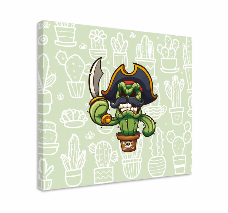 Leinwand pflanzen piratenkaktus charakter - TenStickers