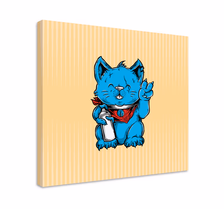 Wandbilder Katzen verspielte blaue katze - TenStickers